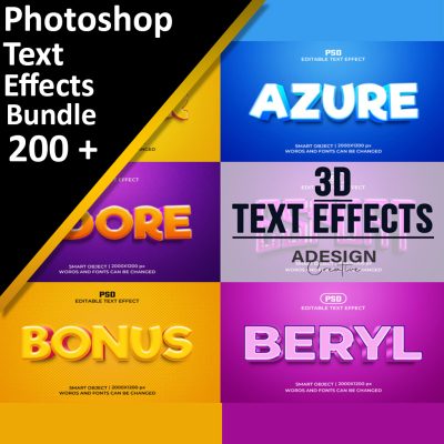 200+ Adobe Photoshop Text Effects Bundle