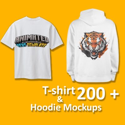 200+ T-shirt & Hoodie Mockups